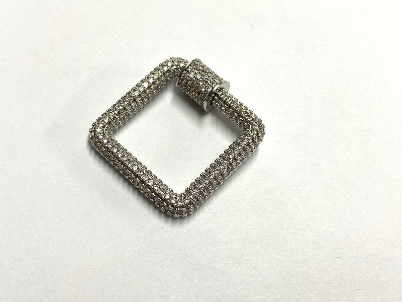 Square Clasp, Screw, Rhinestone