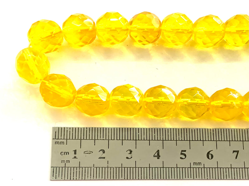 Round Crystal, Faceted, 10mm