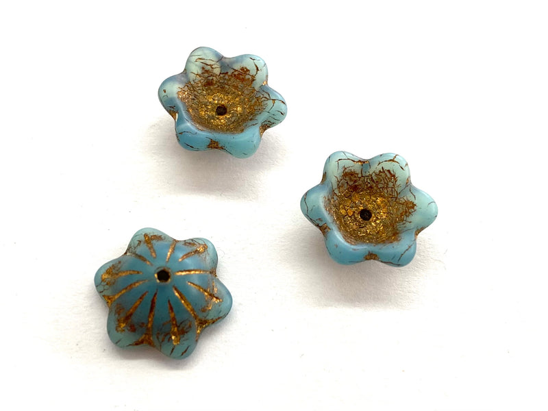 Bead Caps, Flor, Cristal Checo, 14mm