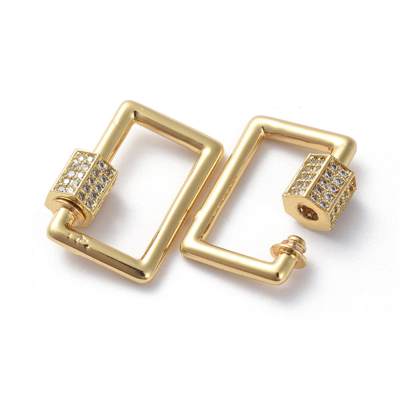 Rectangle, Clasp, 18k Plating