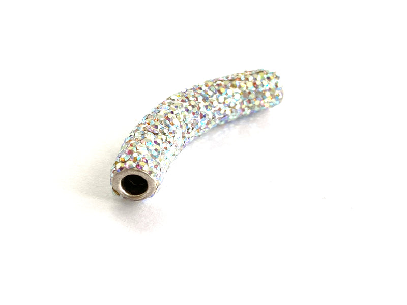 Tube Beads with Rhinestone