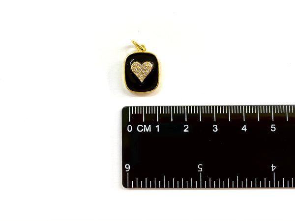 Heart, Charm, Enamel, Plating