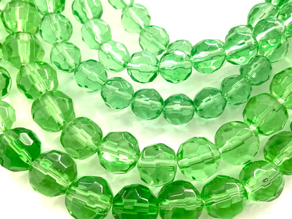 Round Crystal, Faceted, 10mm, 8mm