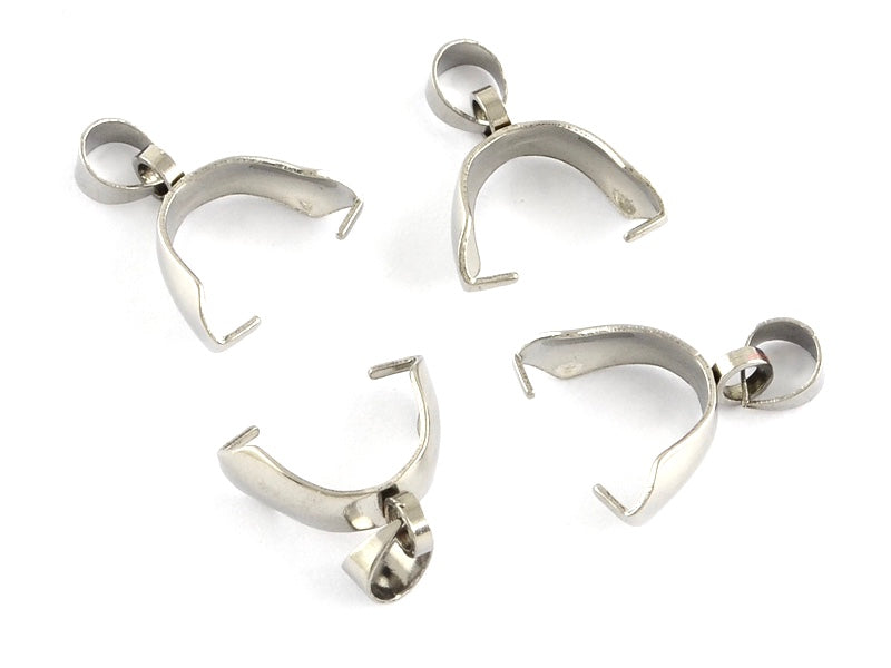 Sujetadores de Pendants, Stainless Steel, Pinch Bails