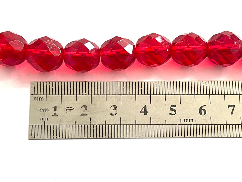 Faceted Round Crystal, 8-10-12mm