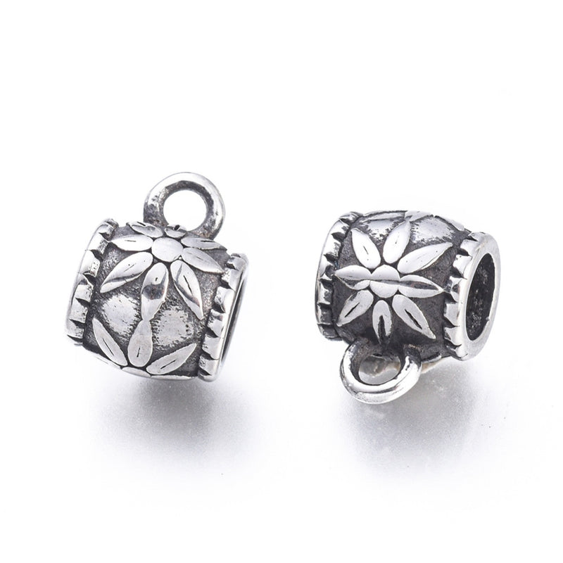 Flor, Beads con Argolla, Stainless Steel