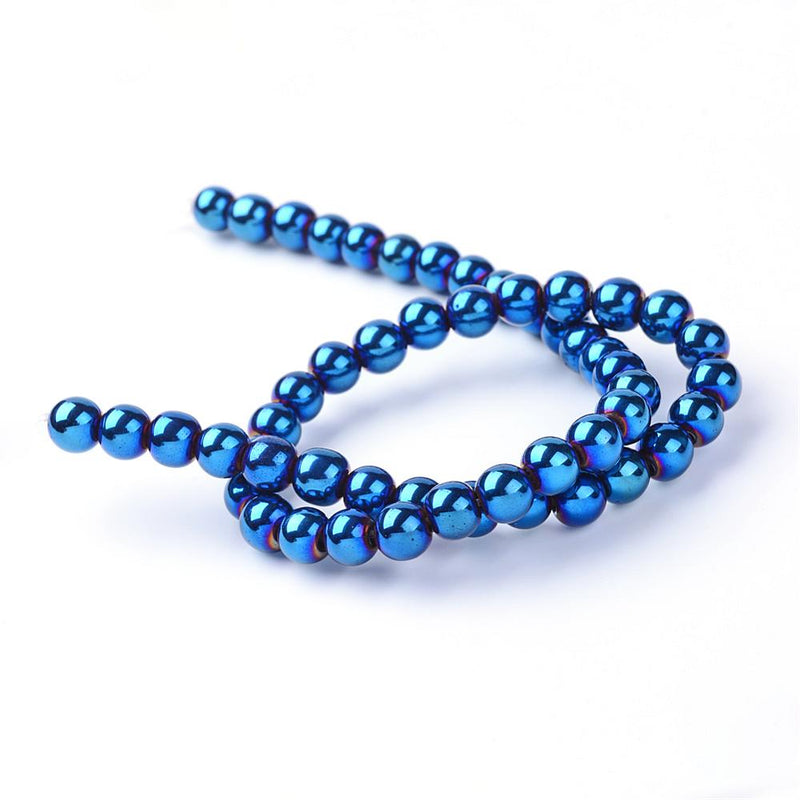 Hematite, 4-6-8mm, gold, blue, litmus, violet