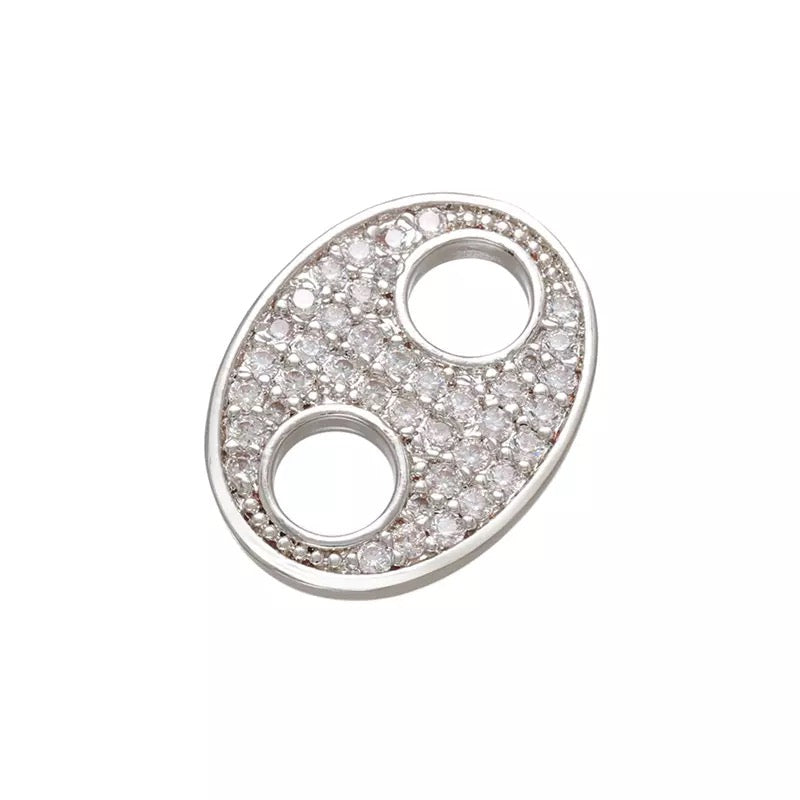 Oval, Connector, 18k Plating