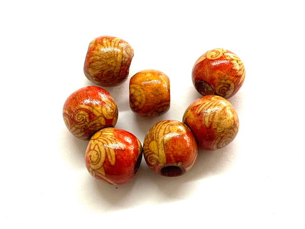 Beads with Design, Wood