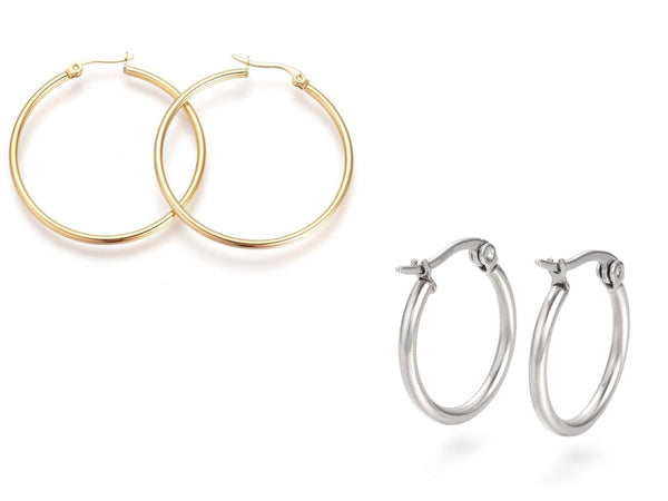 Hoops, Aro, Aretes, Stainless Steel