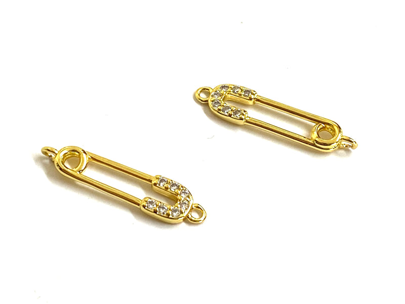 Safety Pin, Connector, 18k Plating