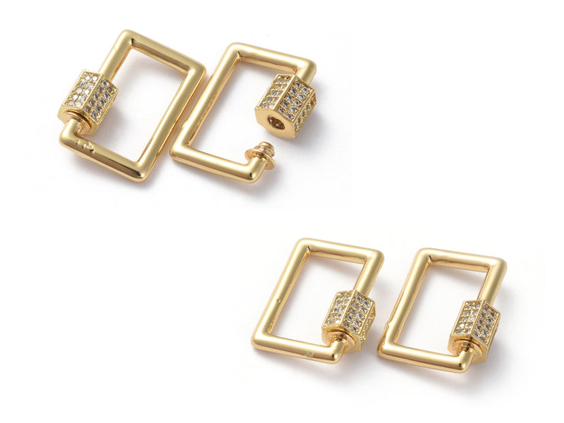 Rectangle, Clasp, 18k Plating