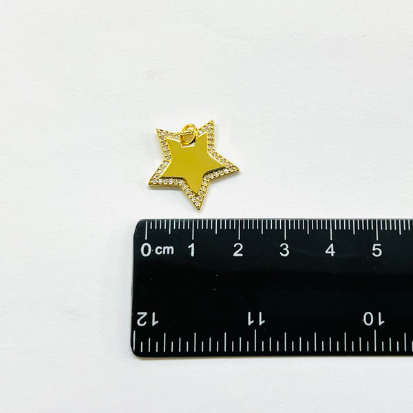 Estrella, Enchapado 18k, Rhinestone, Charm