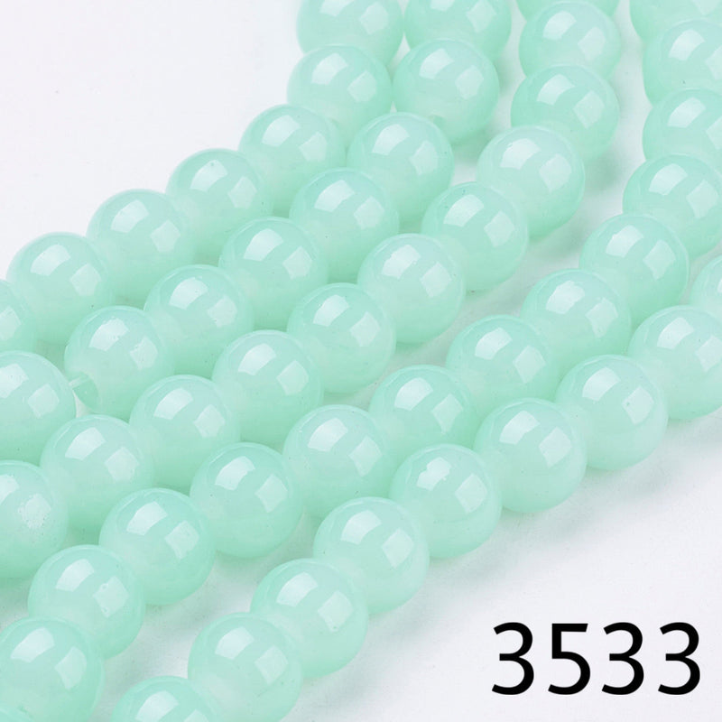 Imitation Jade Crystal Beads, 8mm