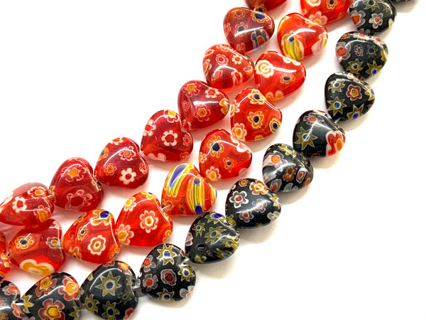 Beads, Millefiori, Heart