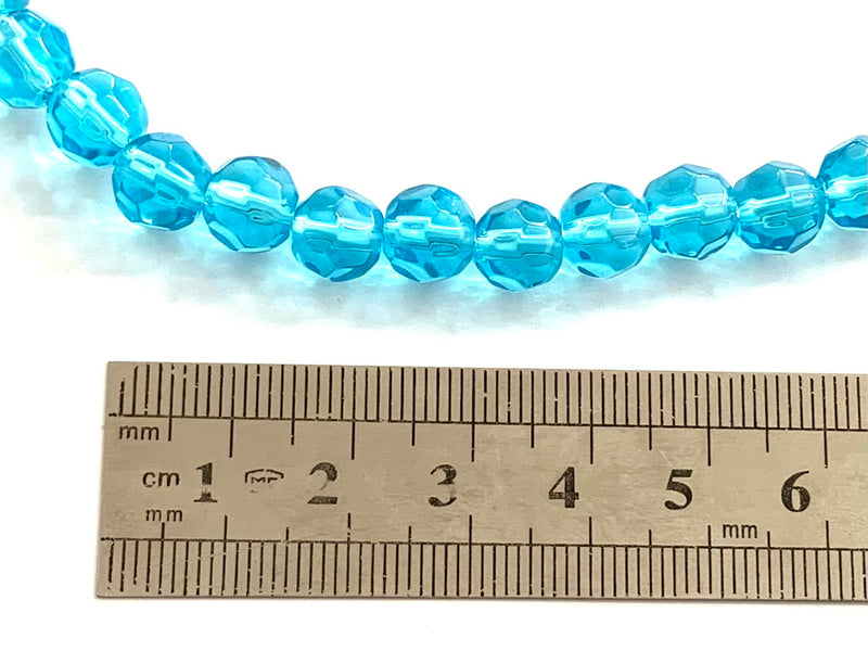 Round Crystal, Faceted, 8mm