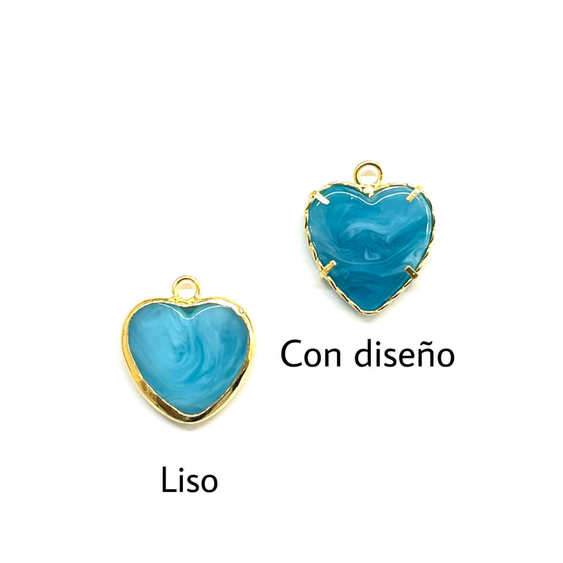 Corazón, Ojo, Enchapado 18k, Cristal Murano, Charm