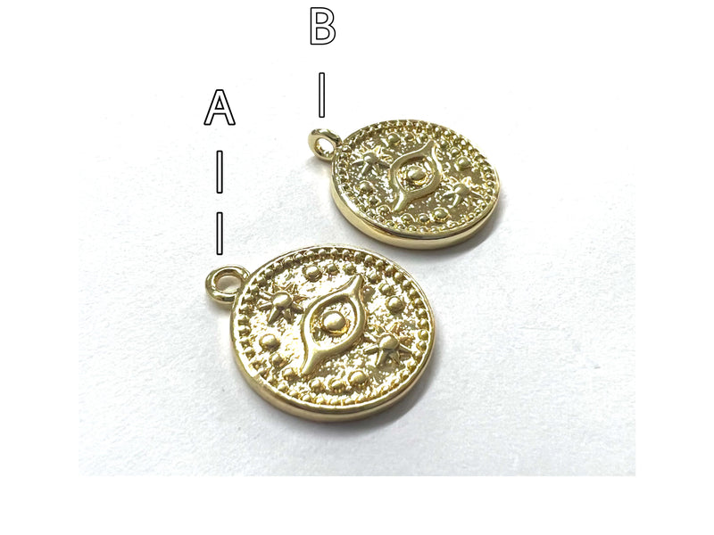 Ojo, Enchapado 14k, Charm