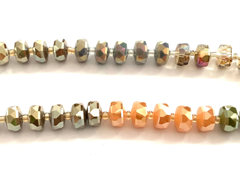 Crystal, Faceted, Multicolour, 10x5mm