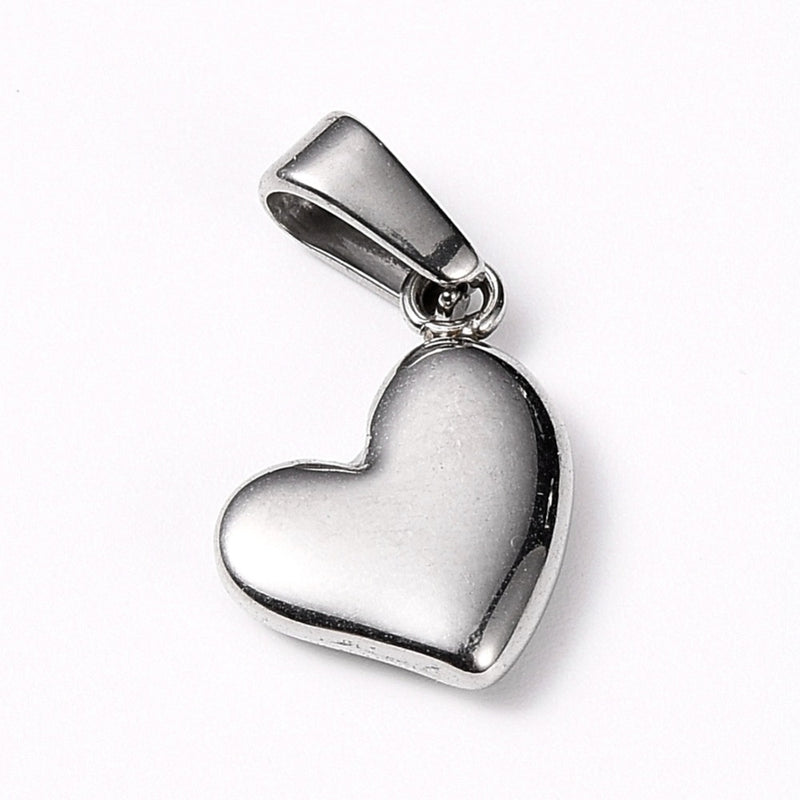 Corazón, Stainless Steel, Charm, Pendant