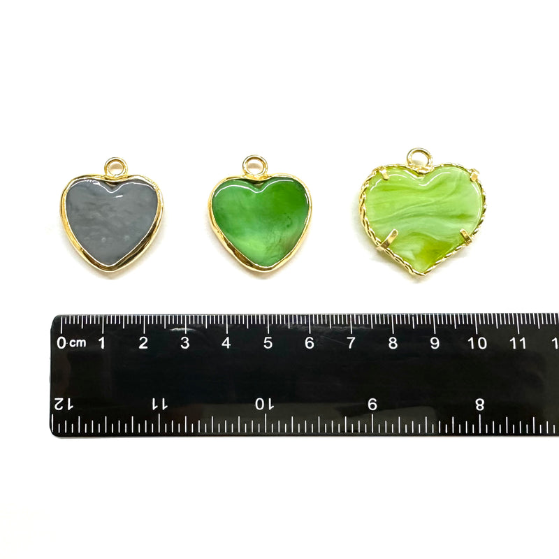 Corazón, Enchapado, Cristal, Pendant