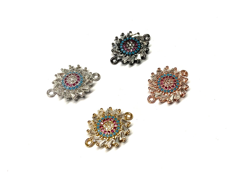 Flower, Connector, Rhinestone, Plating