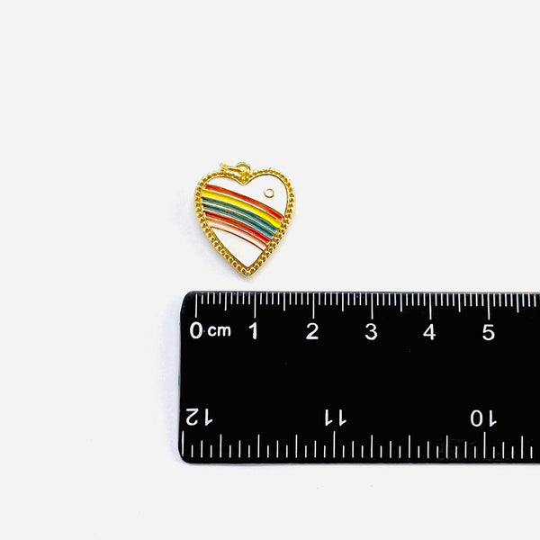 Corazón, Enchapado 16k, Enamel, Charm