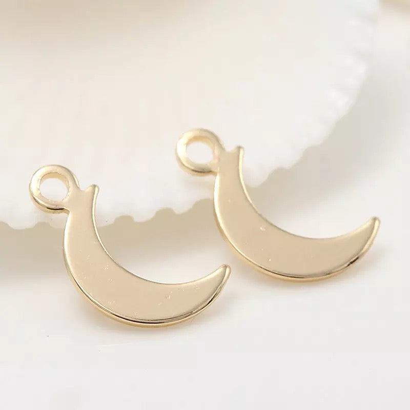 Estrella, Luna, Corazón, Enchapado 14k, Charm