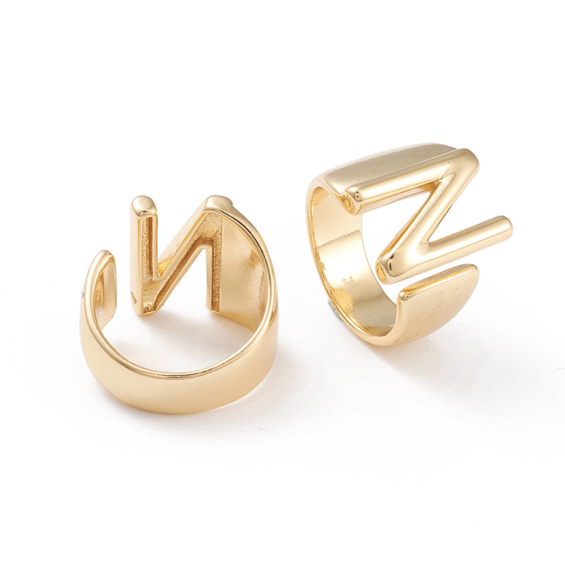 Initial, Rings with Initials, Plated 18k