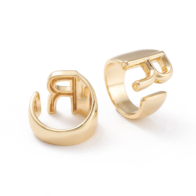 Initial, Rings with Initials, Plated 18k