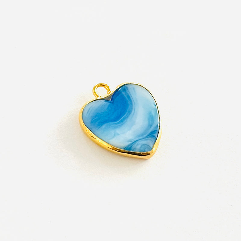 Corazón, Ojo, Enchapado 18k, Cristal Murano, Charm