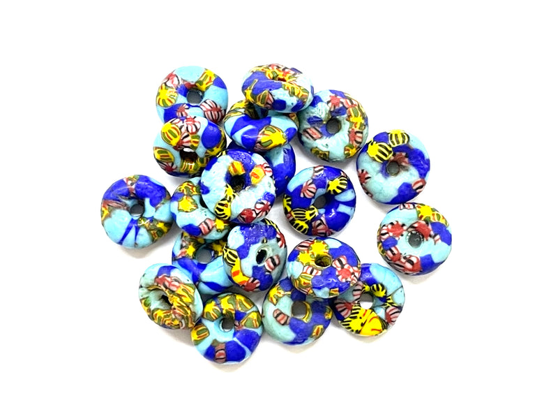 Beads Africanos, Flat, Cristal, 14mm