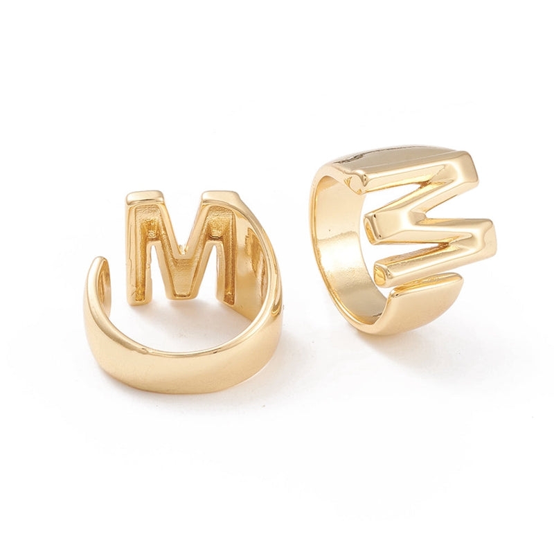 Initial, Rings with Initials, Plated 18k