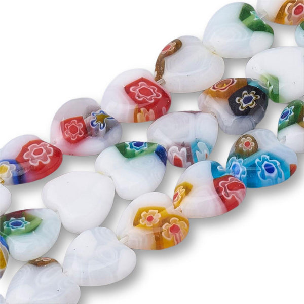 Corazón, Millefiori, Cristal, Beads