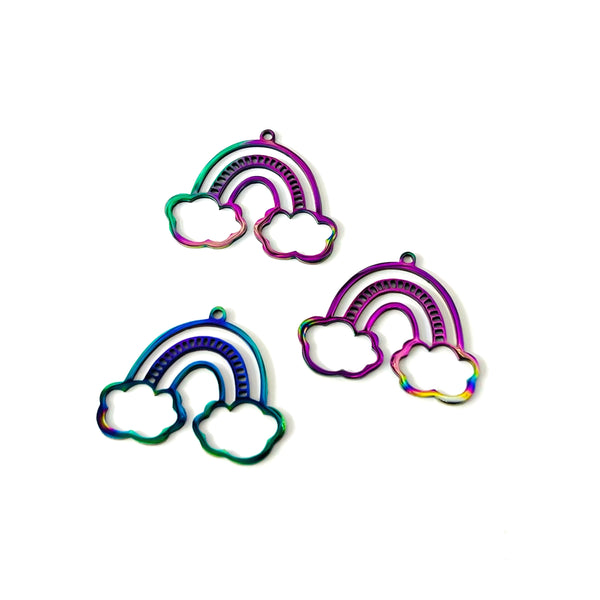 Arcoiris, Nubes, Stainless Steel, Charm