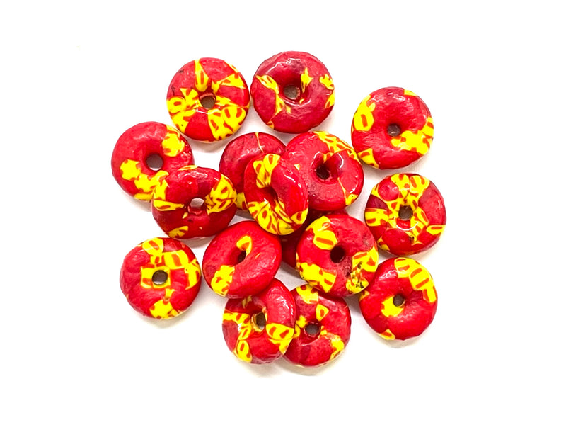 Beads Africanos, Flat, Cristal, 14mm