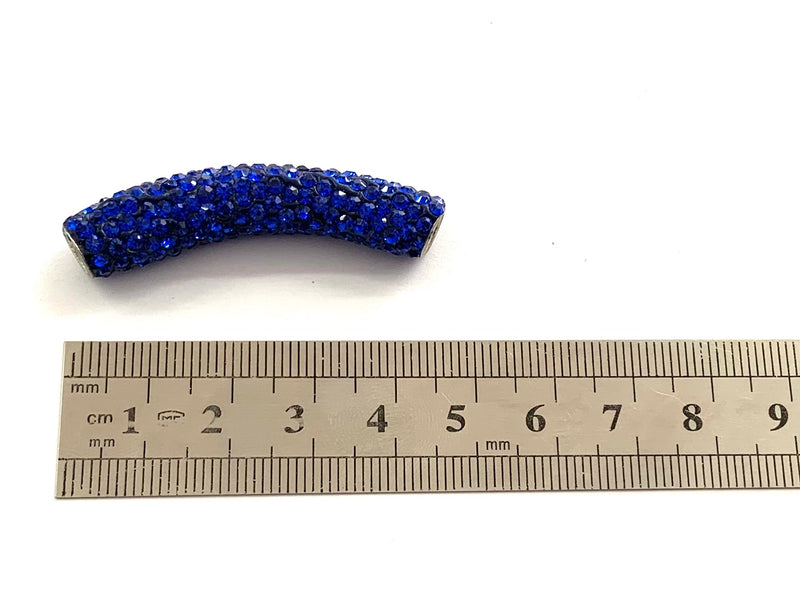 Tube Beads with Rhinestone