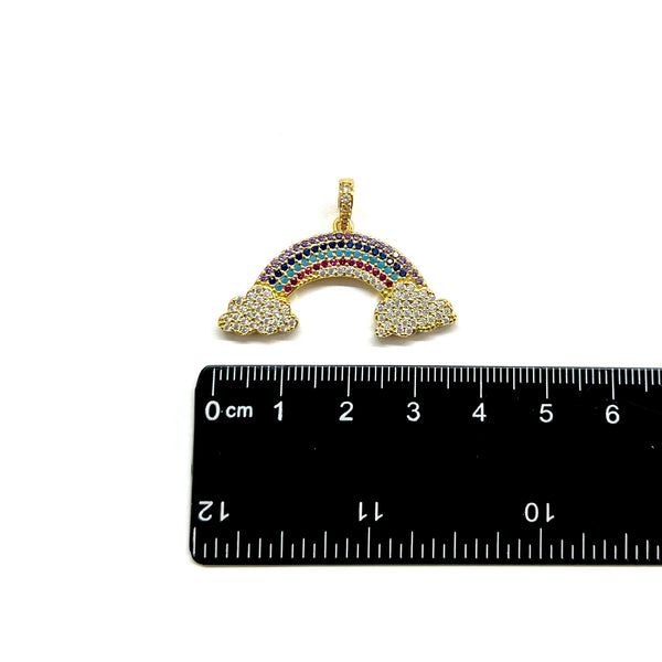 Arcoíris, Nubes, Enchapado 18k, Rhinestone, Pendant