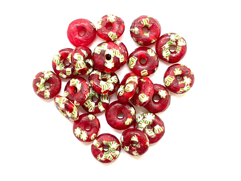 Beads Africanos, Flat, Cristal, 14mm