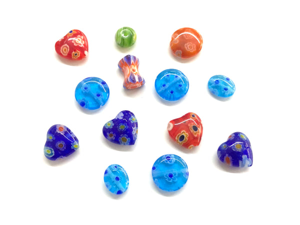 Millefiori, Beads, Assorted