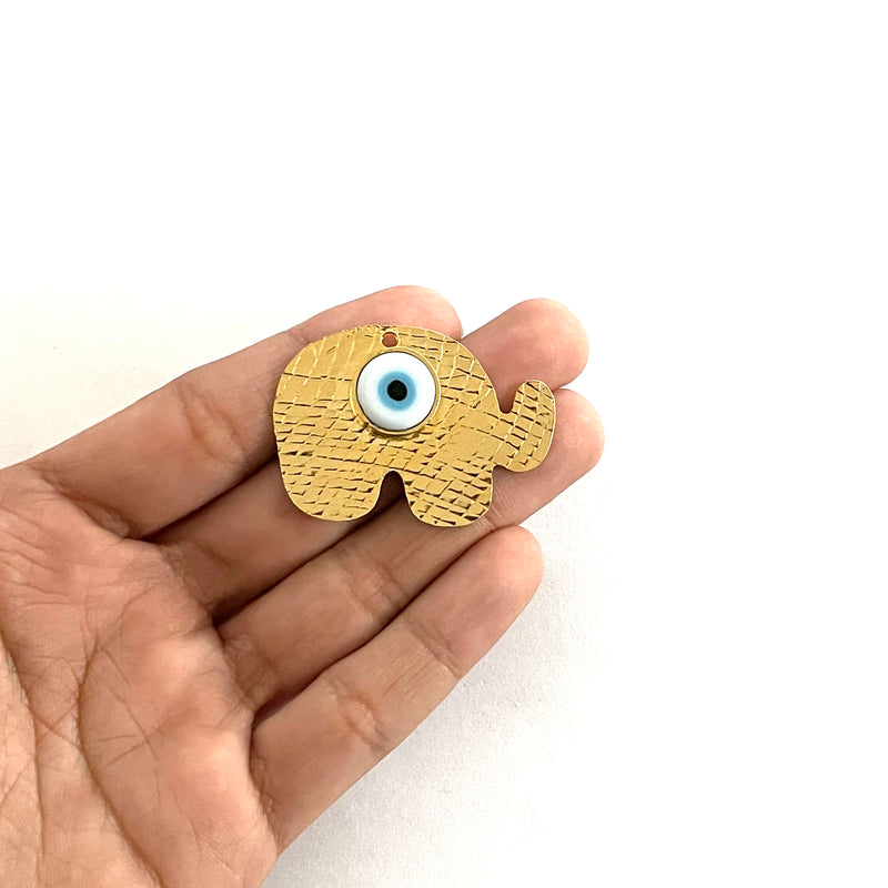 Elefante, Ojo, Enchapado 18k, Charm