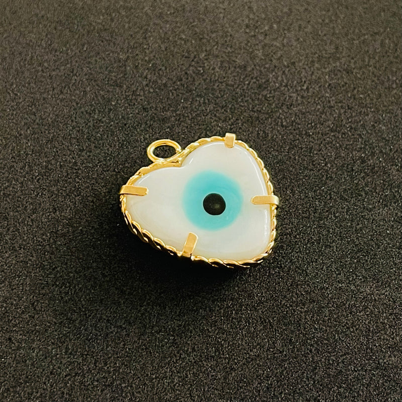 Corazón, Ojo, Enchapado 18k, Cristal Murano, Charm