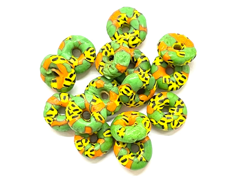 Beads Africanos, Flat, Cristal, 14mm