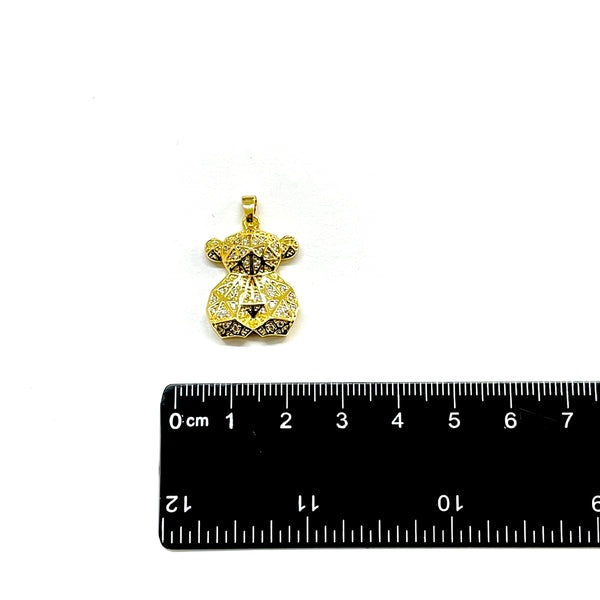 Oso, Enchapado 18k, Rhinestone, Charm, Pendant