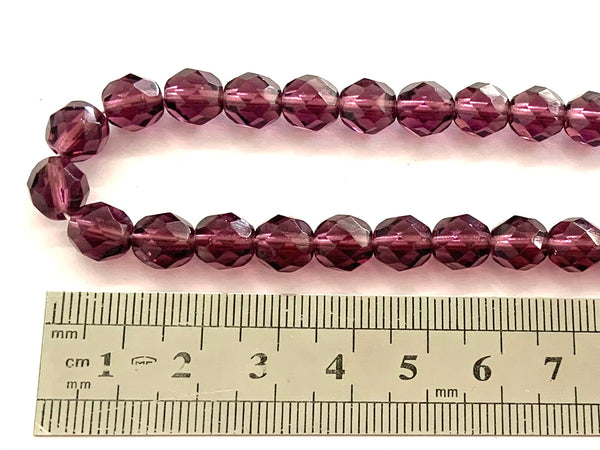 Round Crystal, Faceted, 8mm