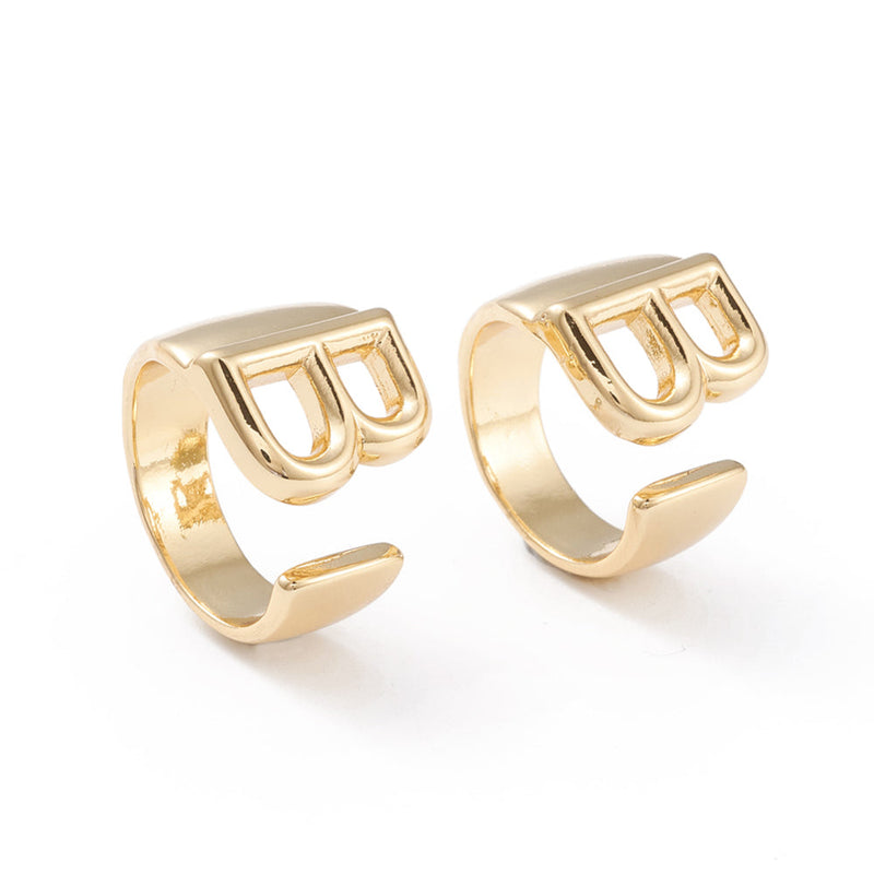 Initial, Rings with Initials, Plated 18k