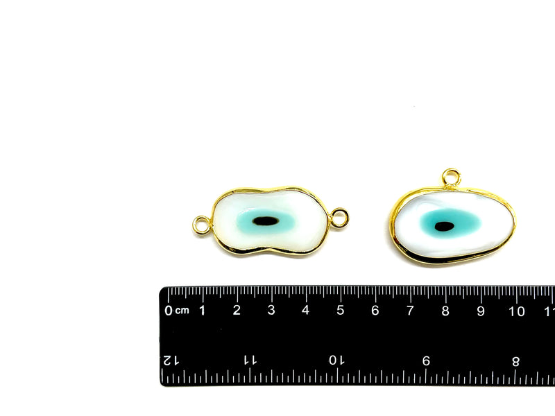 Ojo, Enchapado 18k, Cristal Murano, Conector, Charm