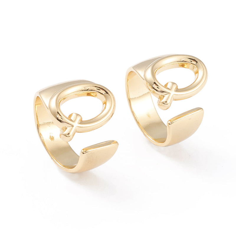 Initial, Rings with Initials, Plated 18k