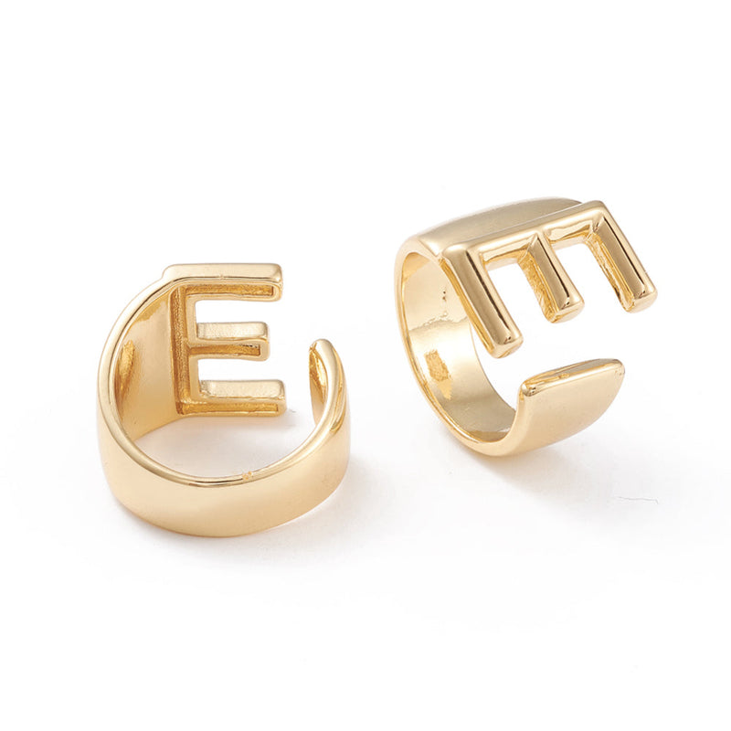 Initial, Rings with Initials, Plated 18k