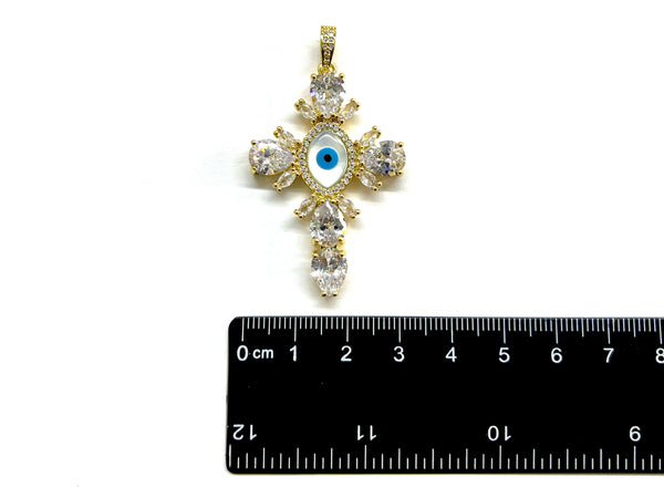 Cruz, Ojo, Enchapado 18k, Pendant